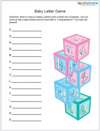 Baby Shower Games Free Templates