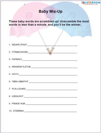Baby Shower Games Printable Free