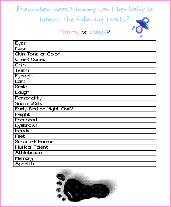 Baby Shower Games Printable Free
