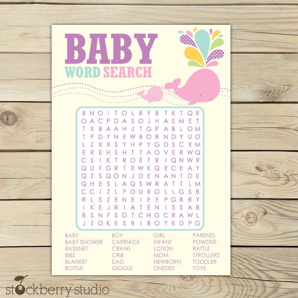 Baby Shower Games Printable Word Scramble