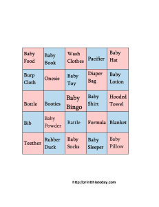 Baby Shower Games Printable Worksheets Free