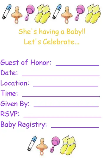 Baby Shower Invitations Templates Free Printable
