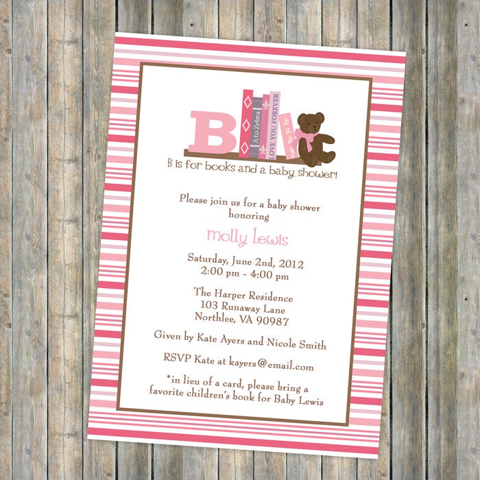 Baby Shower Invitations Wording Bring A Book