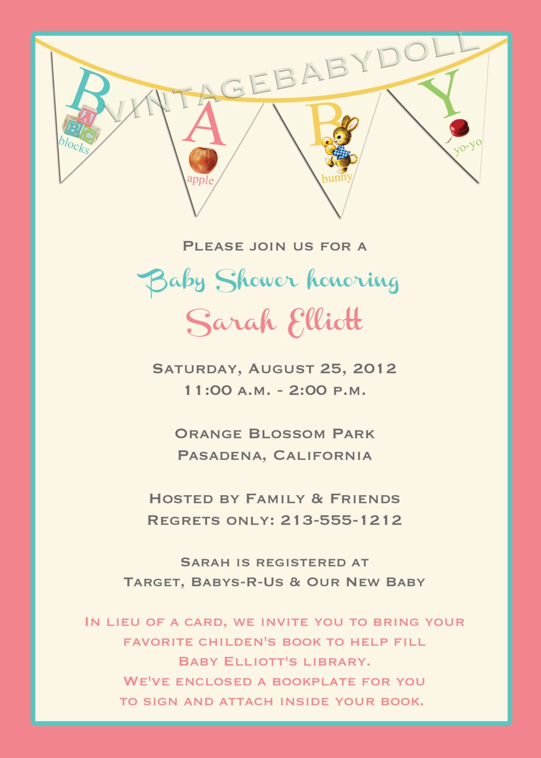 Baby Shower Invitations Wording Bring A Book