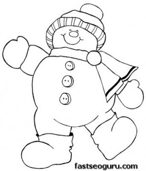 Christmas Snowman Coloring Pages For Kids