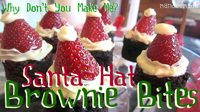 Santa Hat Brownies With Strawberries