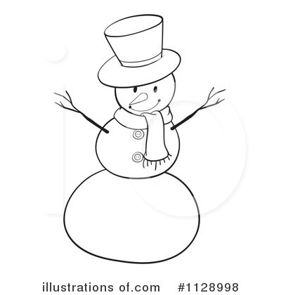 Snowman Clipart Free Black And White