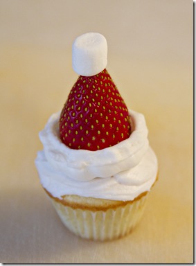 Strawberry Santa Hat Cupcakes Recipe